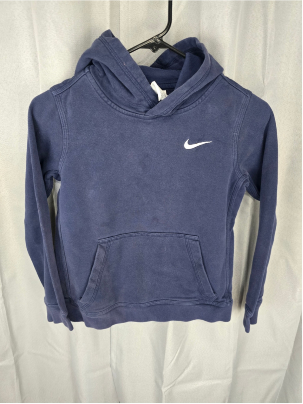 Boys Nike Hoodie Sweatshirt Size M Navy Blue White Logo